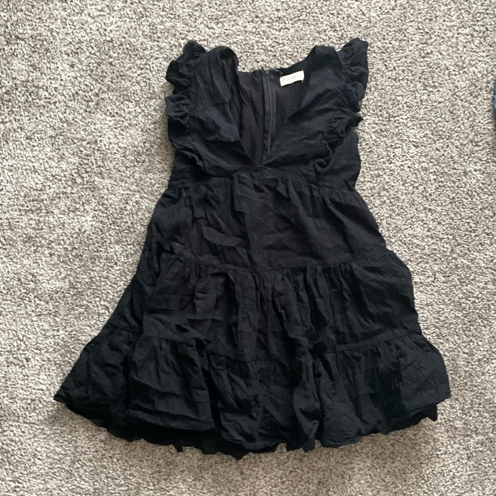 Black altard state mini dress no sleeves ruffle tank size large